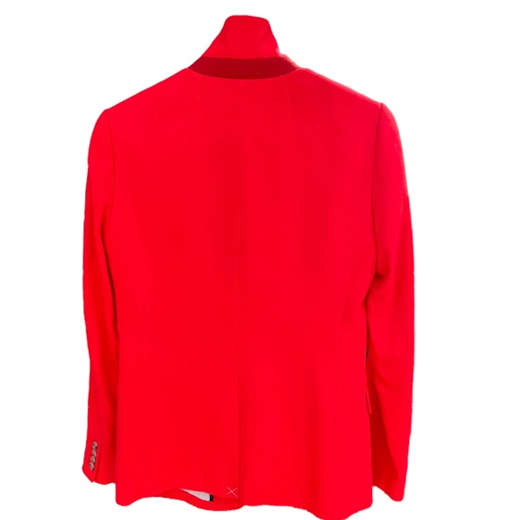 J.Crew Regent Blazer Jacket Bright Red Orange Wool Blend Size 2 B0323 New - Picture 6 of 16